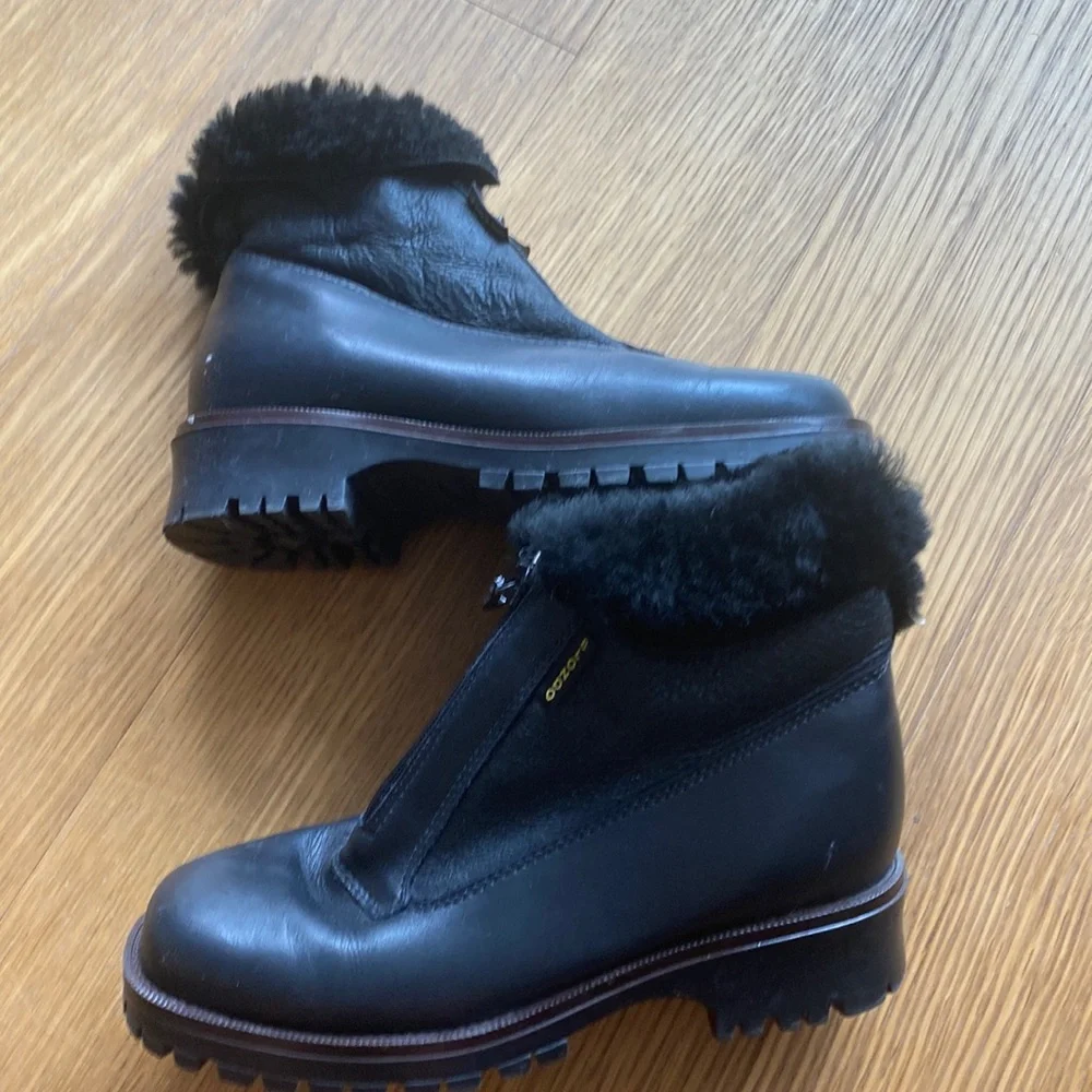 Blondo ankle winter women genuine shearling zipper boots size 6 - Picture 2 of 5